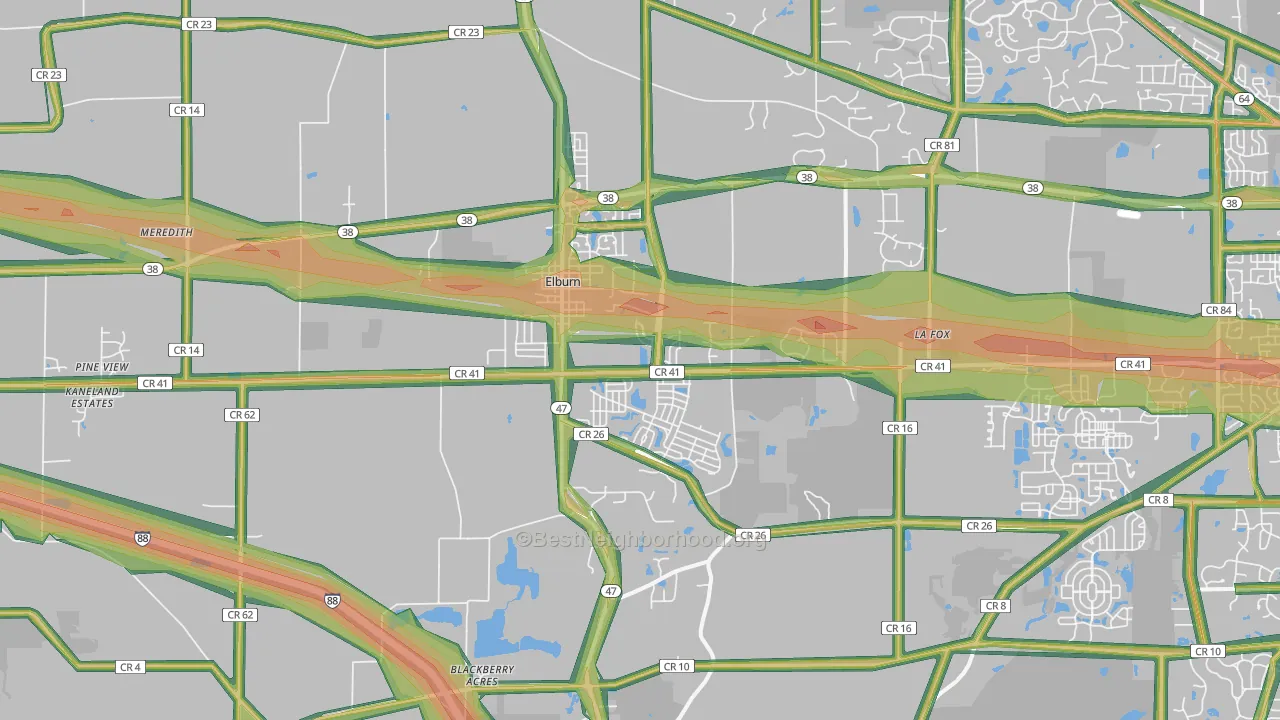 60119, IL Map of Noise Levels in 60119