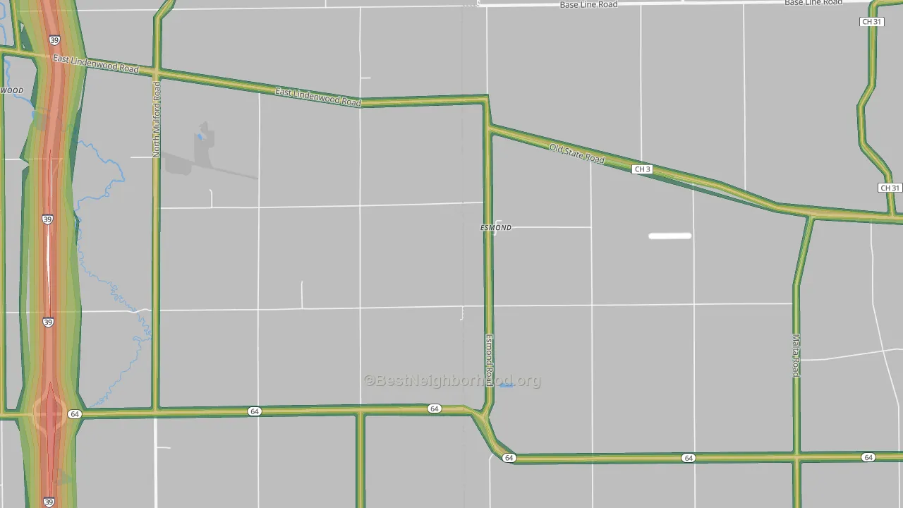 60129, IL Map of Noise Levels in 60129