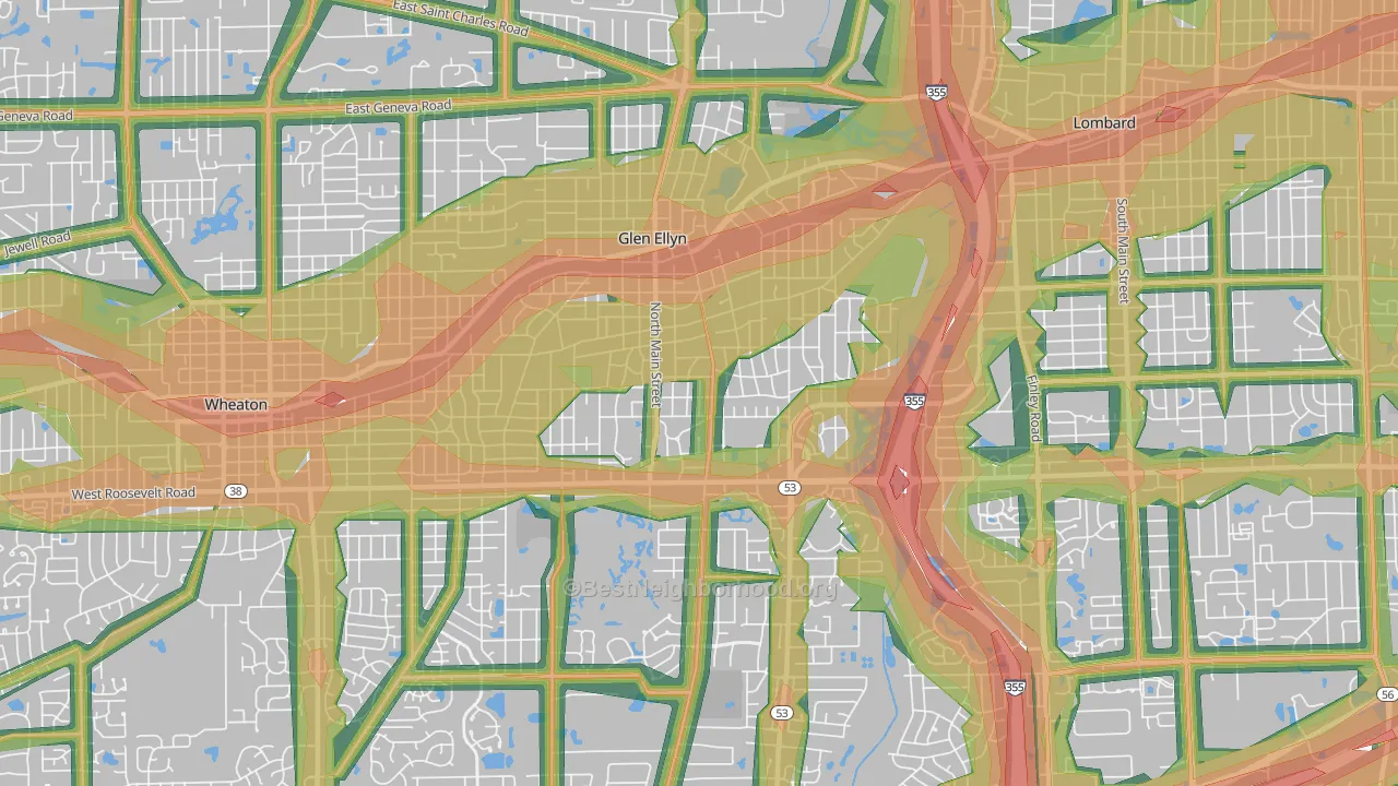 60137, IL Map of Noise Levels in 60137