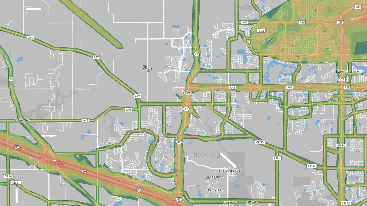 60142, IL Map of Noise Levels in 60142