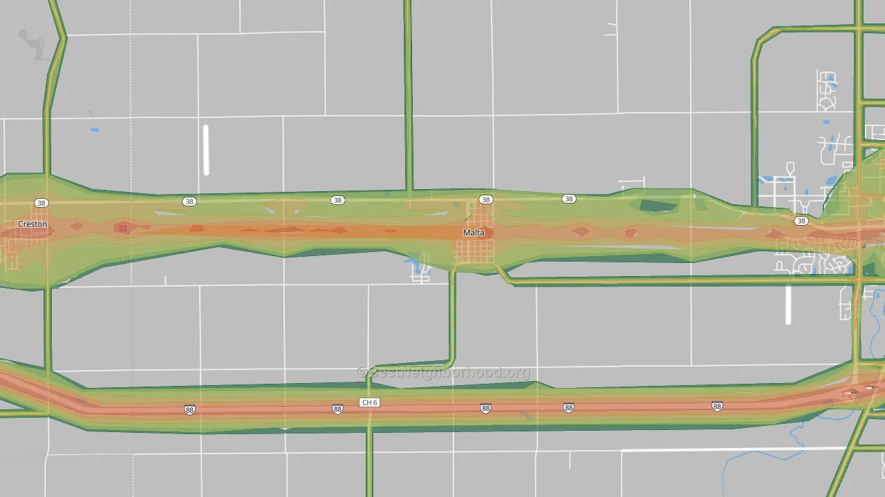 60150, IL Map of Noise Levels in 60150