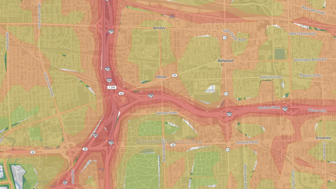 60162, IL Map of Noise Levels in 60162