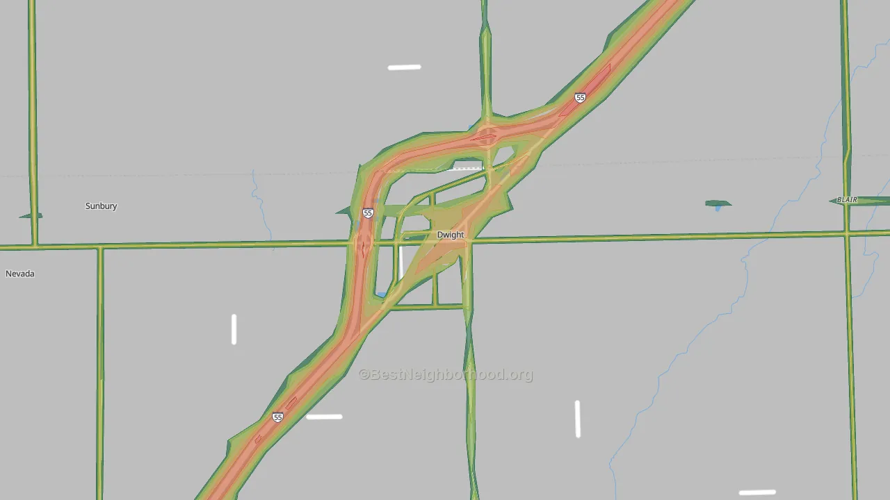 60420, IL Map of Noise Levels in 60420