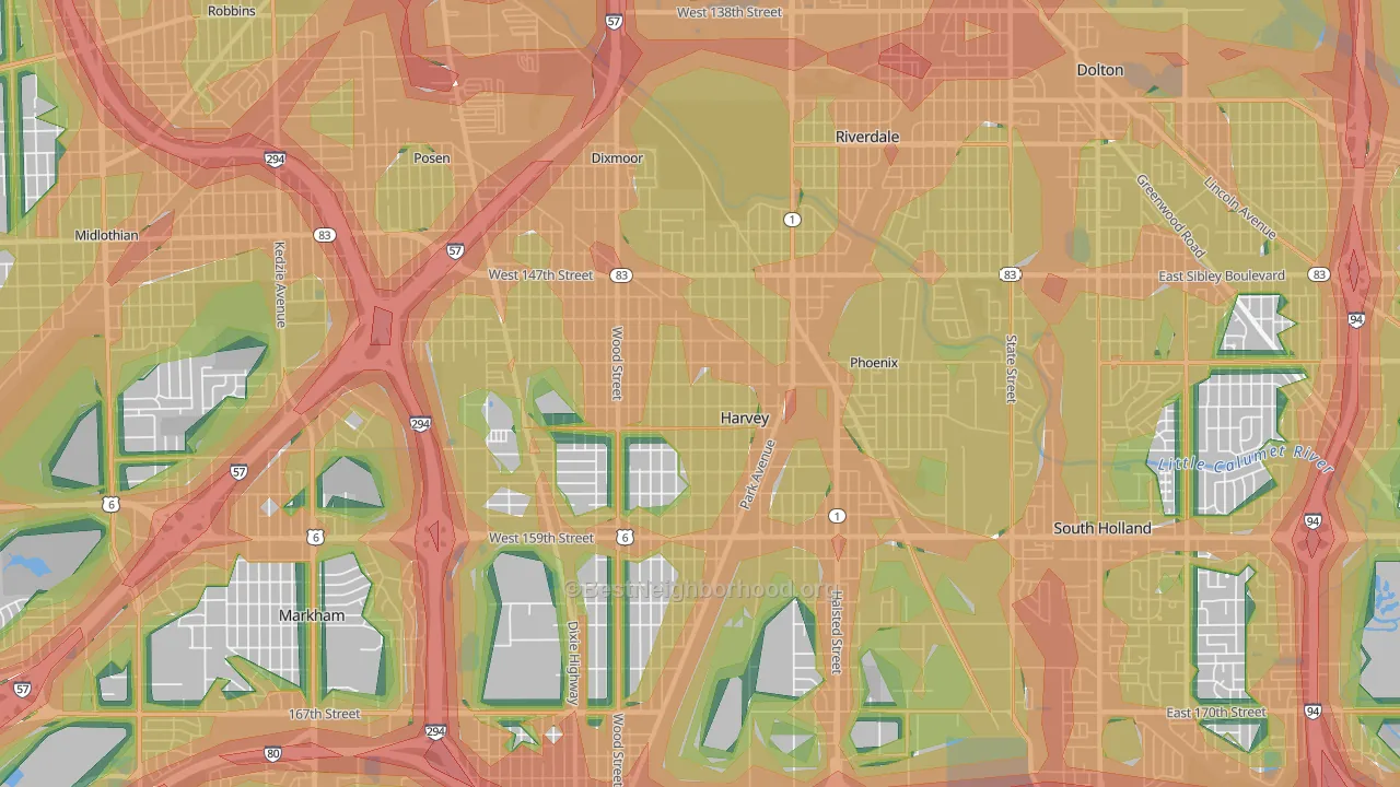 60426, IL Map of Noise Levels in 60426