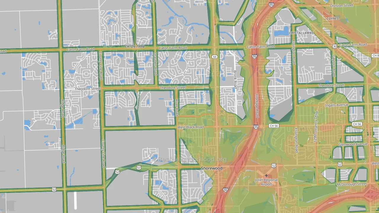 60431, IL Map of Noise Levels in 60431
