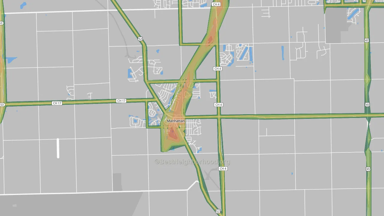 60442, IL Map of Noise Levels in 60442