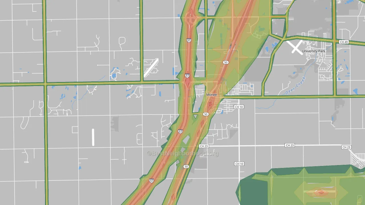 60449, IL Map of Noise Levels in 60449