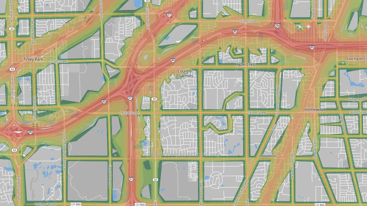 60478, IL Map of Noise Levels in 60478