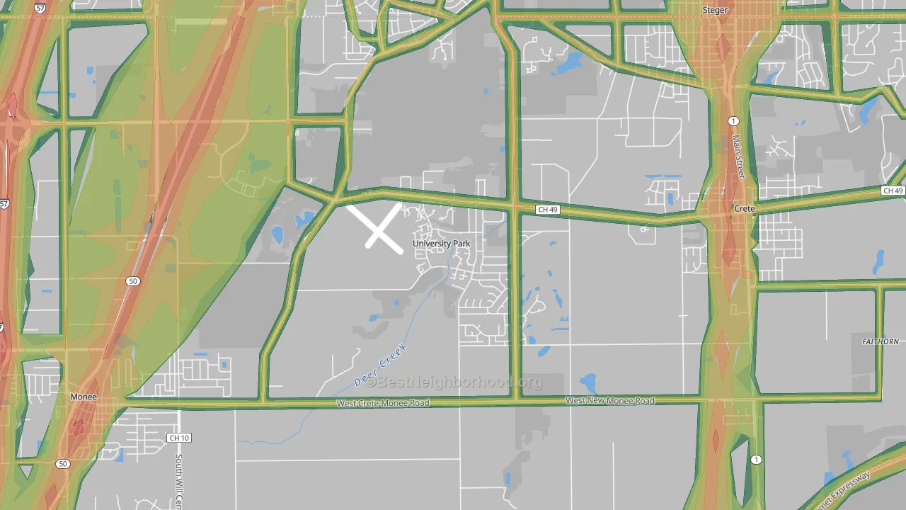 60484, IL Map of Noise Levels in 60484