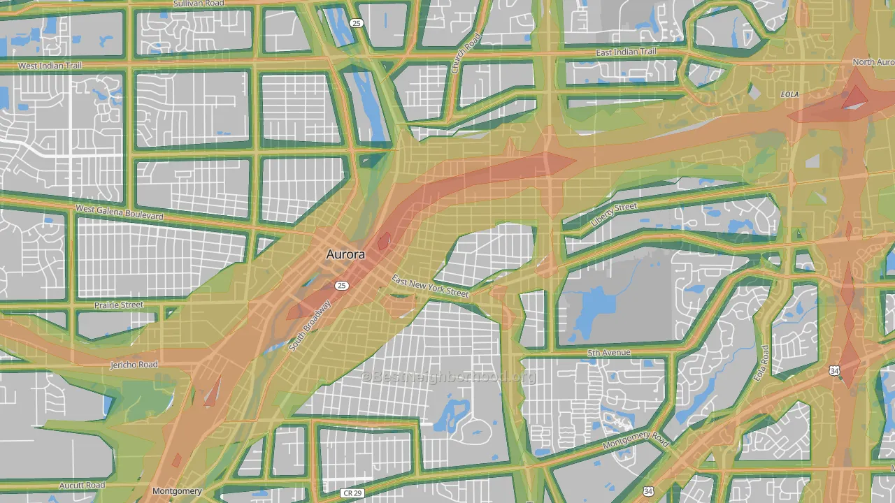 60505, IL Map of Noise Levels in 60505