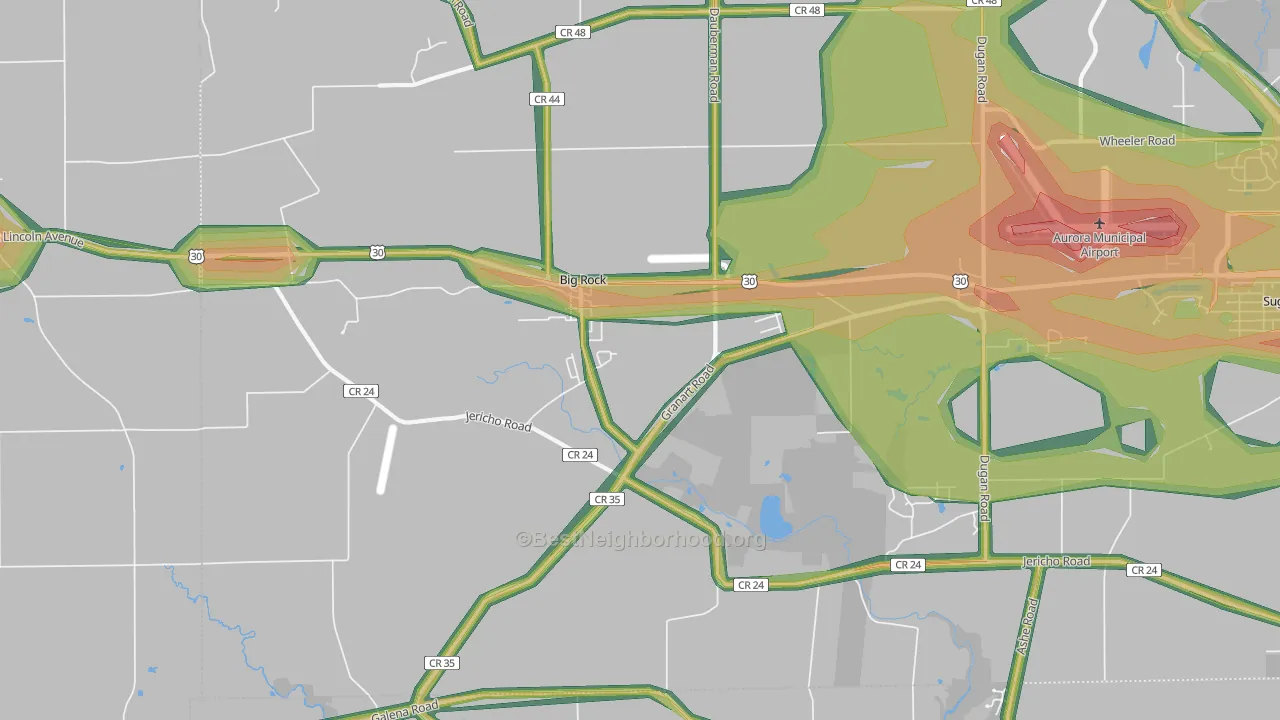 60511, IL Map of Noise Levels in 60511