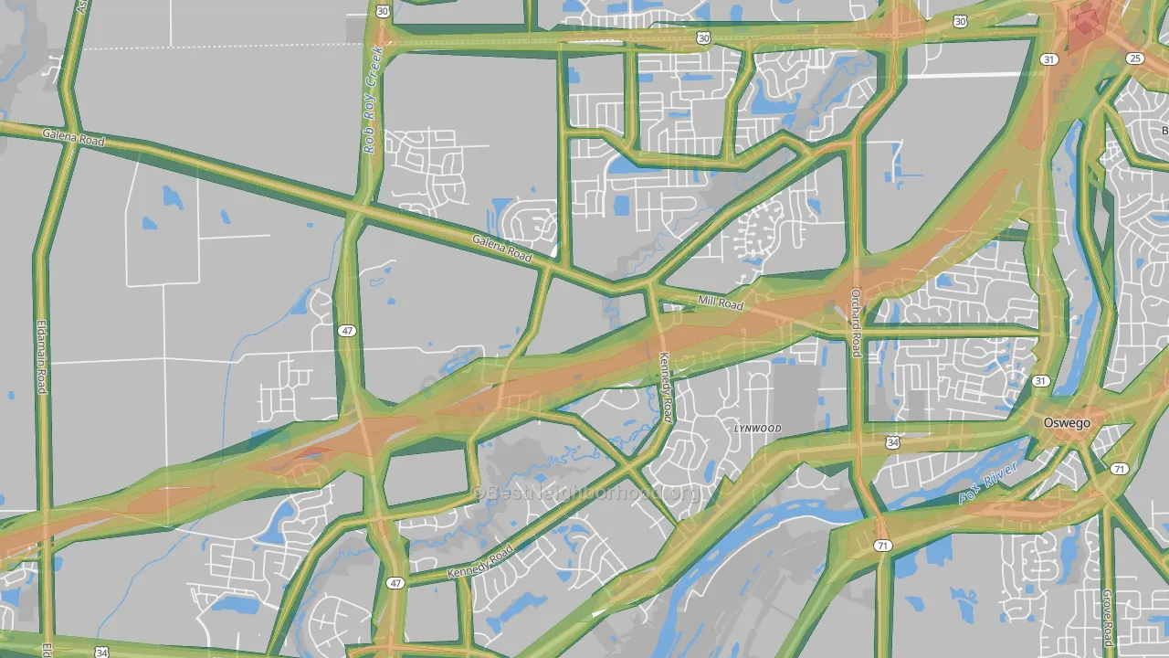 60512, IL Map of Noise Levels in 60512
