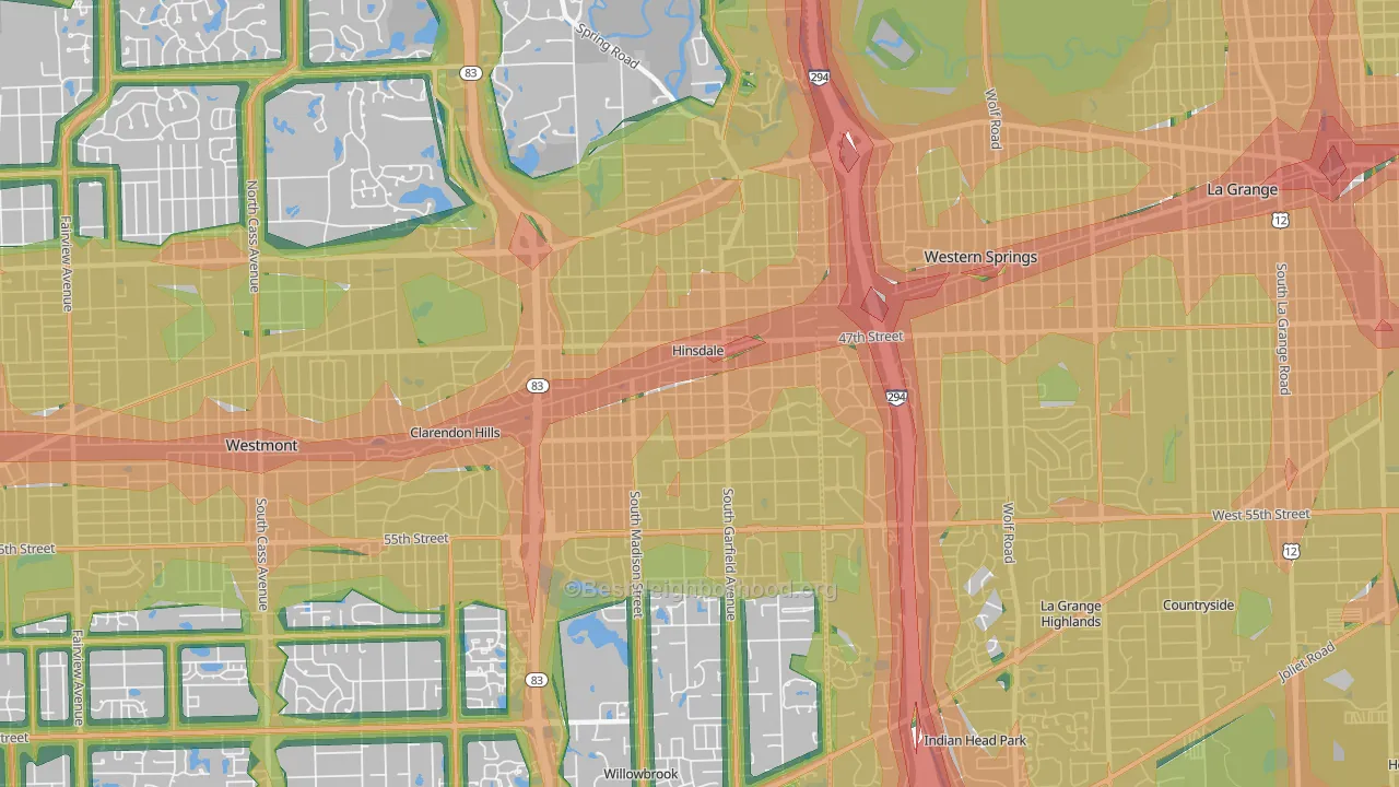 60521, IL Map of Noise Levels in 60521