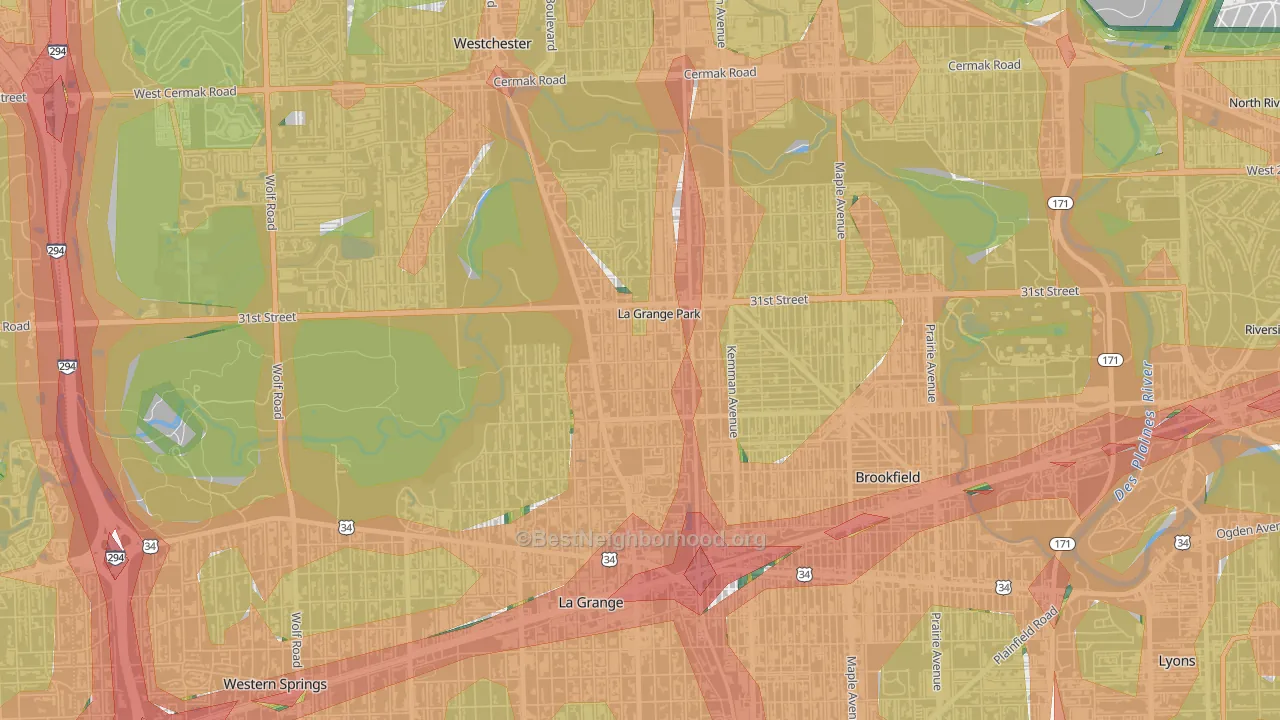 60526, IL Map of Noise Levels in 60526