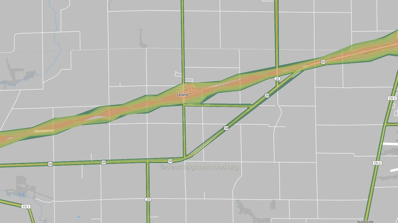 60531, IL Map of Noise Levels in 60531