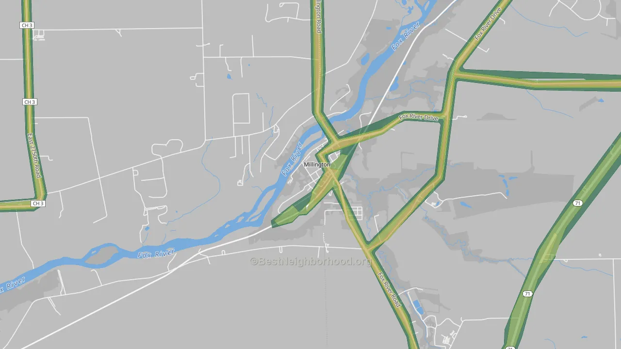 60537, IL Map of Noise Levels in 60537
