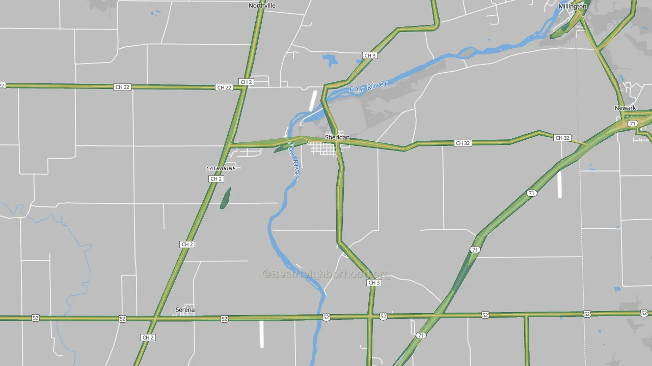 60551, IL Map of Noise Levels in 60551
