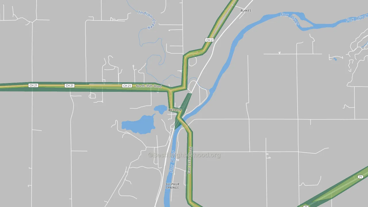 60557, IL Map of Noise Levels in 60557