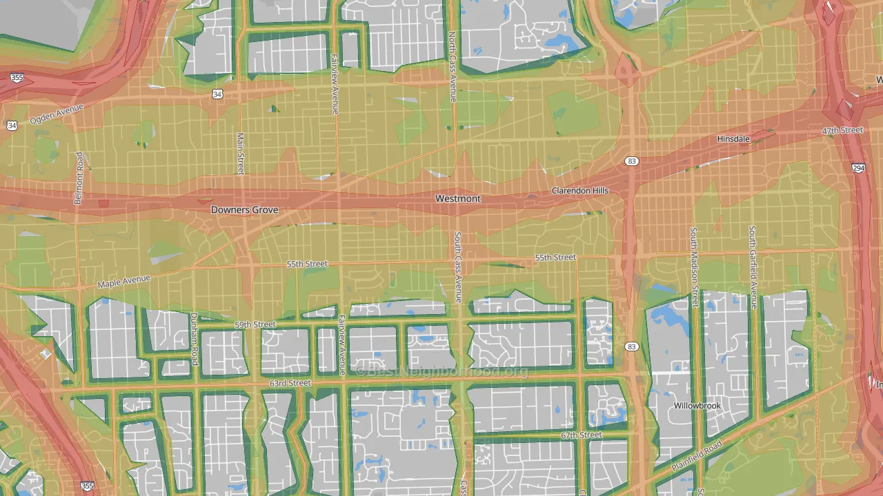 60559, IL Map of Noise Levels in 60559