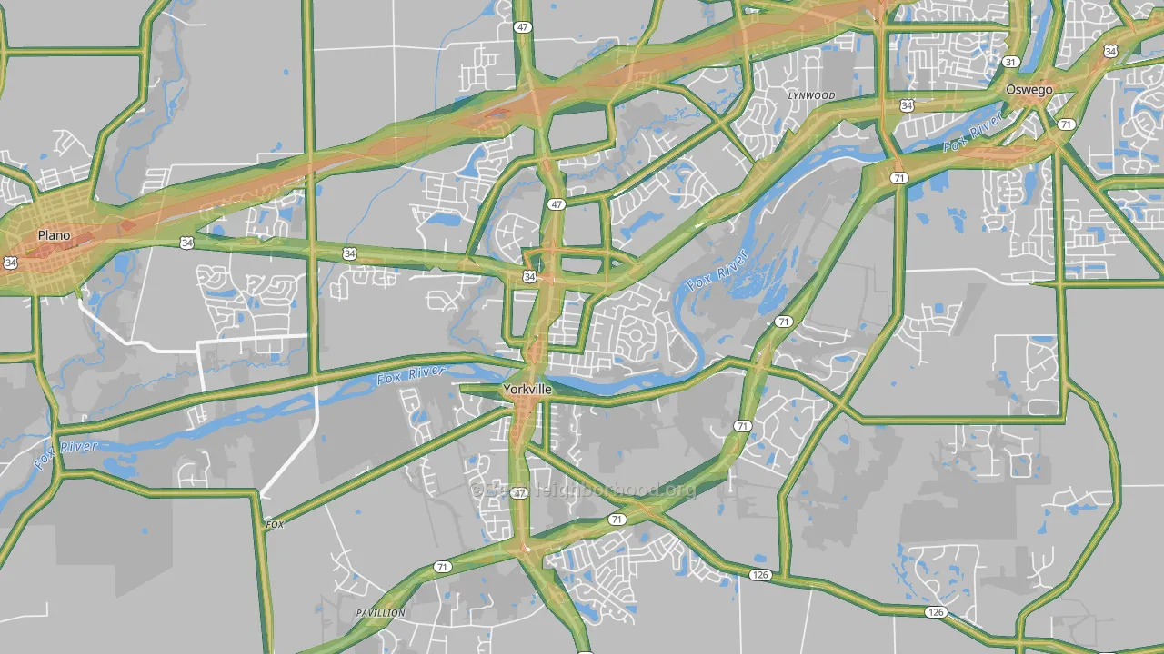 60560, IL Map of Noise Levels in 60560