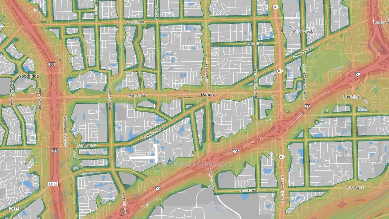 60561, IL Map of Noise Levels in 60561