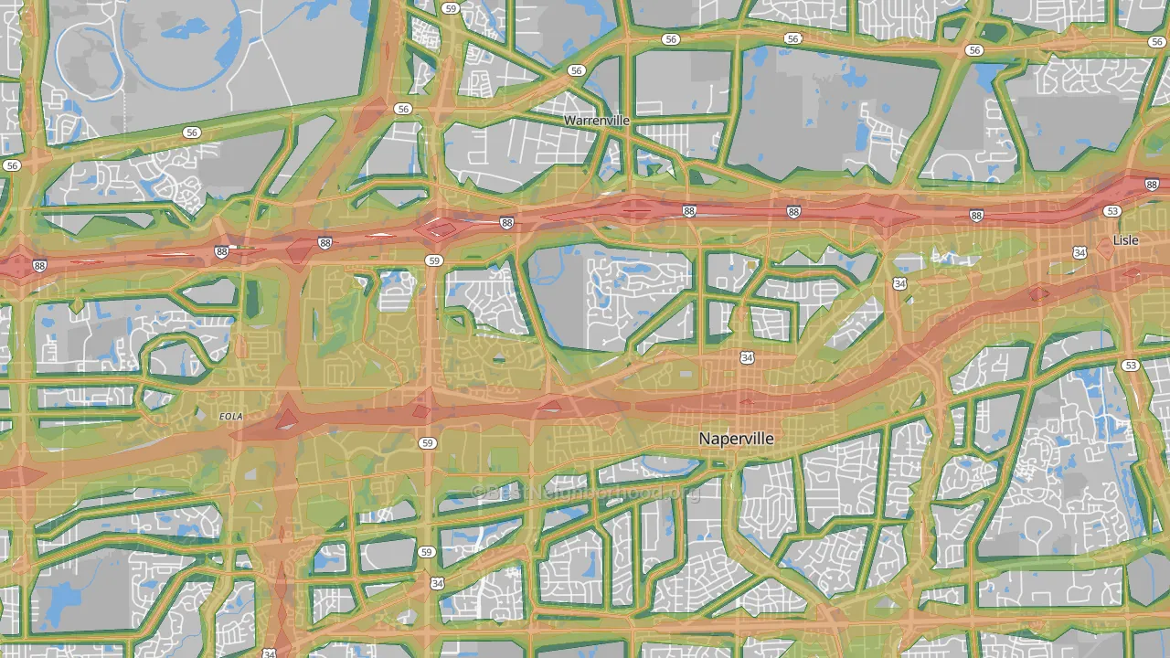 60563, IL Map of Noise Levels in 60563
