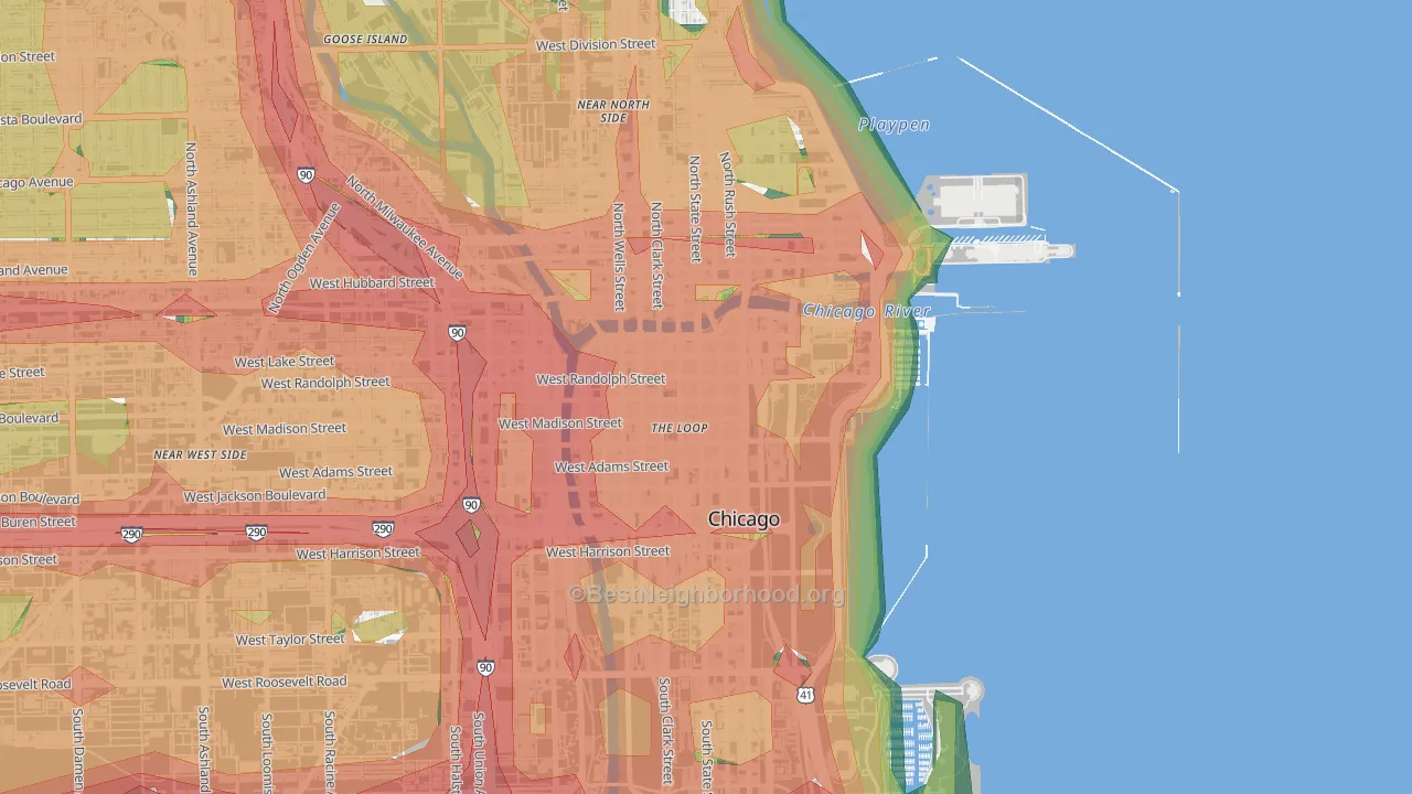 60602, IL Map of Noise Levels in 60602