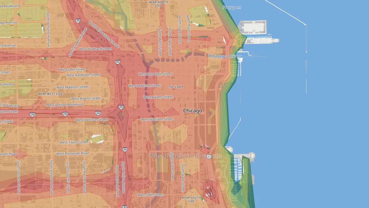 60604, IL Map of Noise Levels in 60604