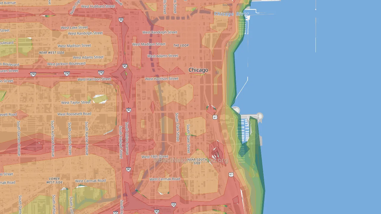 60605, IL Map of Noise Levels in 60605