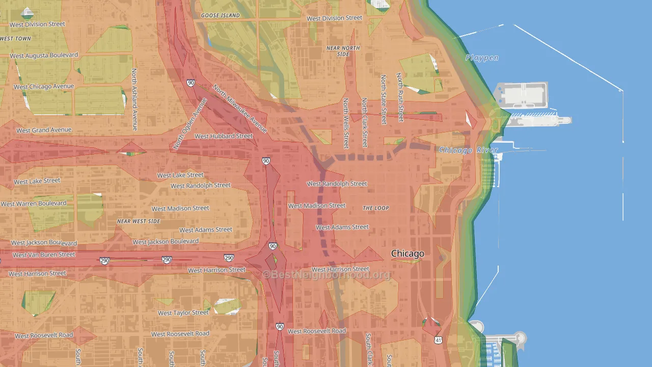 60606, IL Map of Noise Levels in 60606