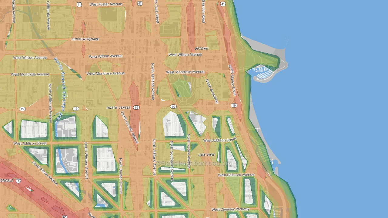 60613, IL Map of Noise Levels in 60613