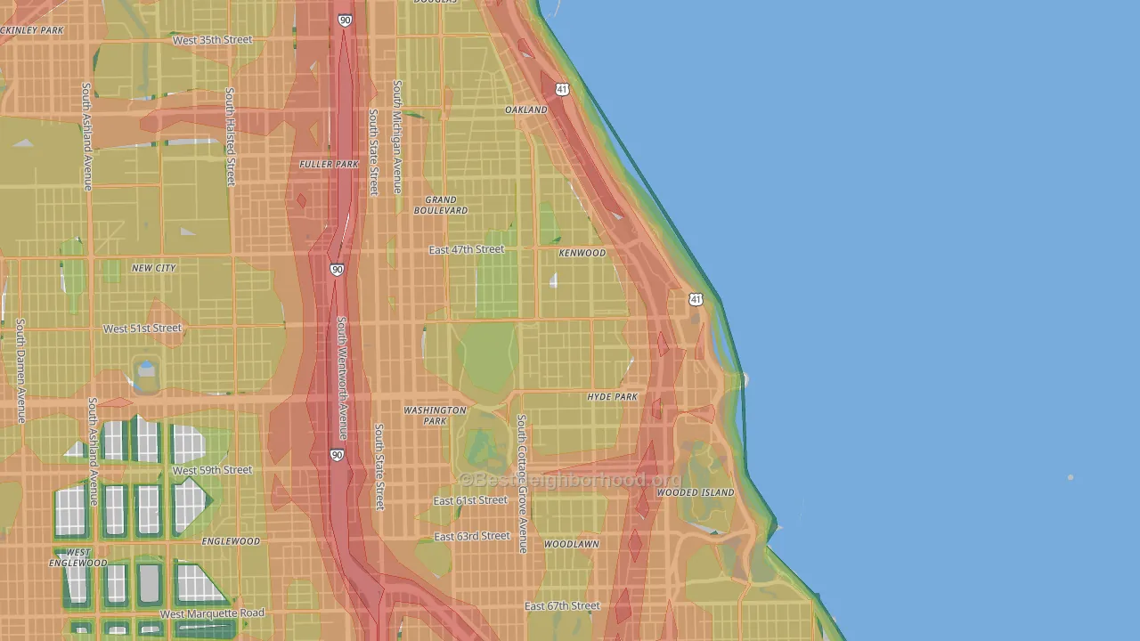 60615, IL Map of Noise Levels in 60615