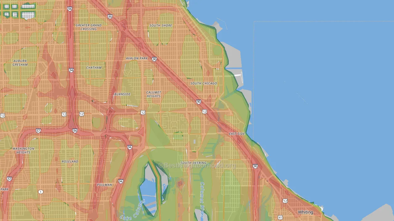 60617, IL Map of Noise Levels in 60617