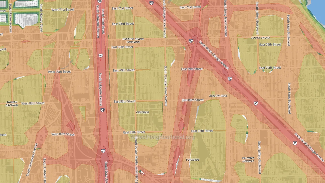 60619, IL Map of Noise Levels in 60619