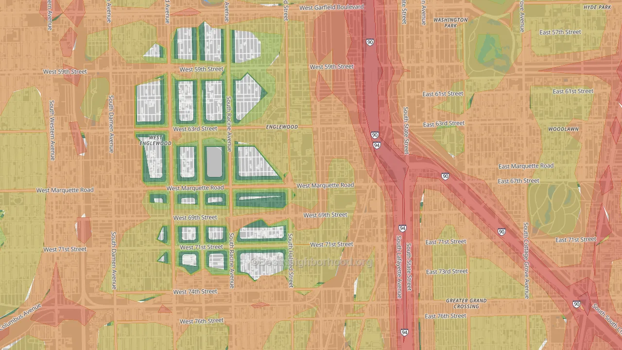 60621, IL Map of Noise Levels in 60621