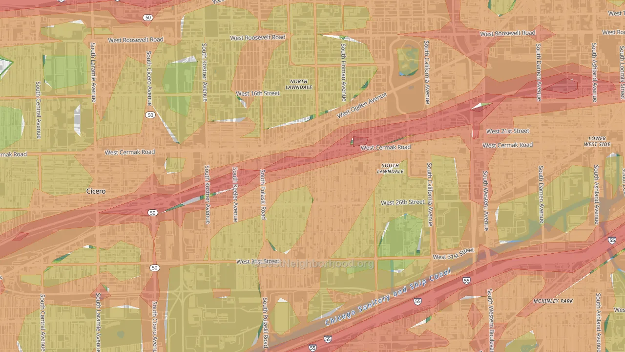 60623, IL Map of Noise Levels in 60623