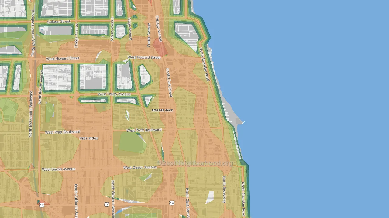 60626, IL Map of Noise Levels in 60626