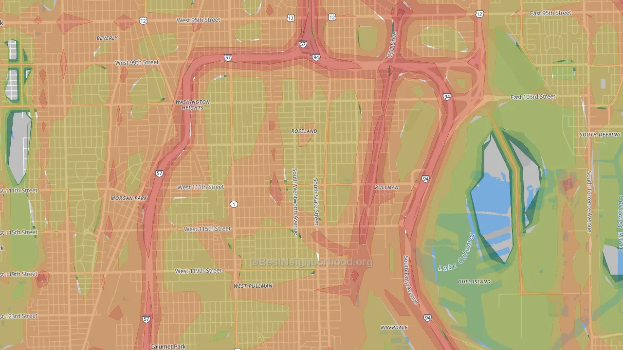 60628, IL Map of Noise Levels in 60628