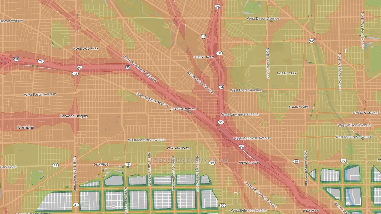 60630, IL Map of Noise Levels in 60630