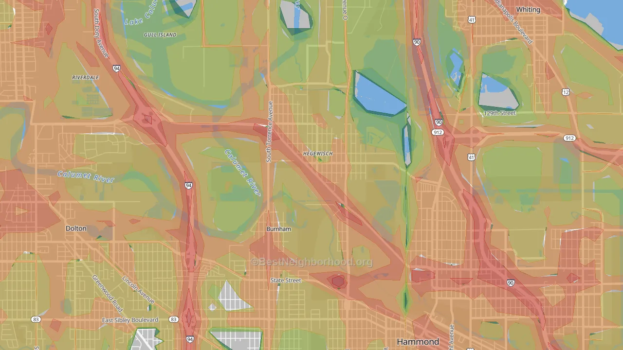 60633, IL Map of Noise Levels in 60633