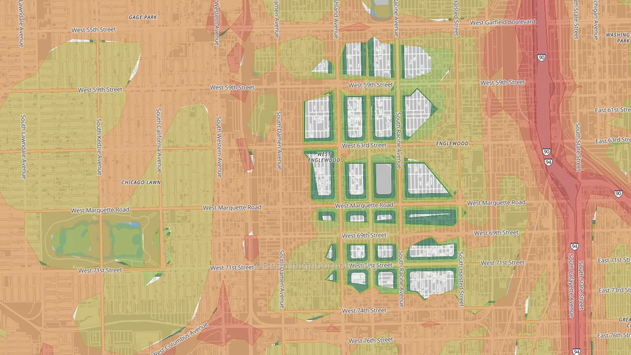 60636, IL Map of Noise Levels in 60636