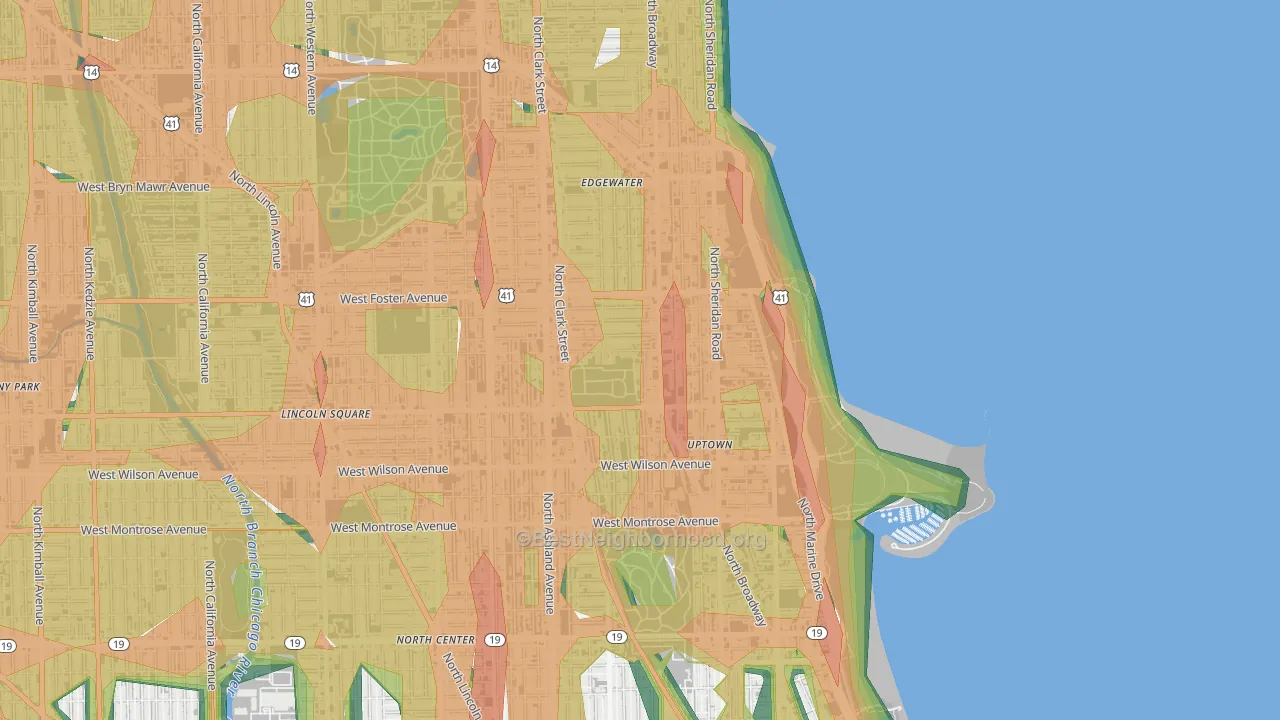 60640, IL Map of Noise Levels in 60640