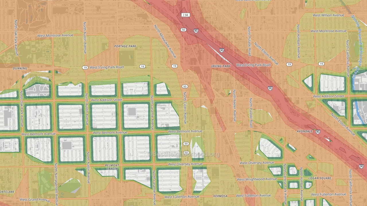 60641, IL Map of Noise Levels in 60641