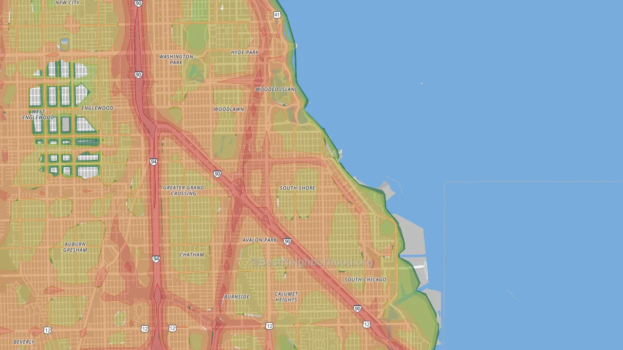 60649, IL Map of Noise Levels in 60649