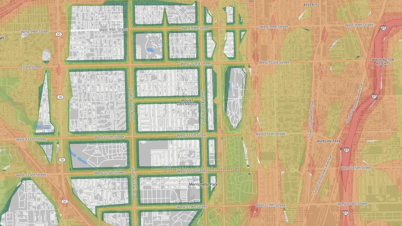 60655, IL Map of Noise Levels in 60655