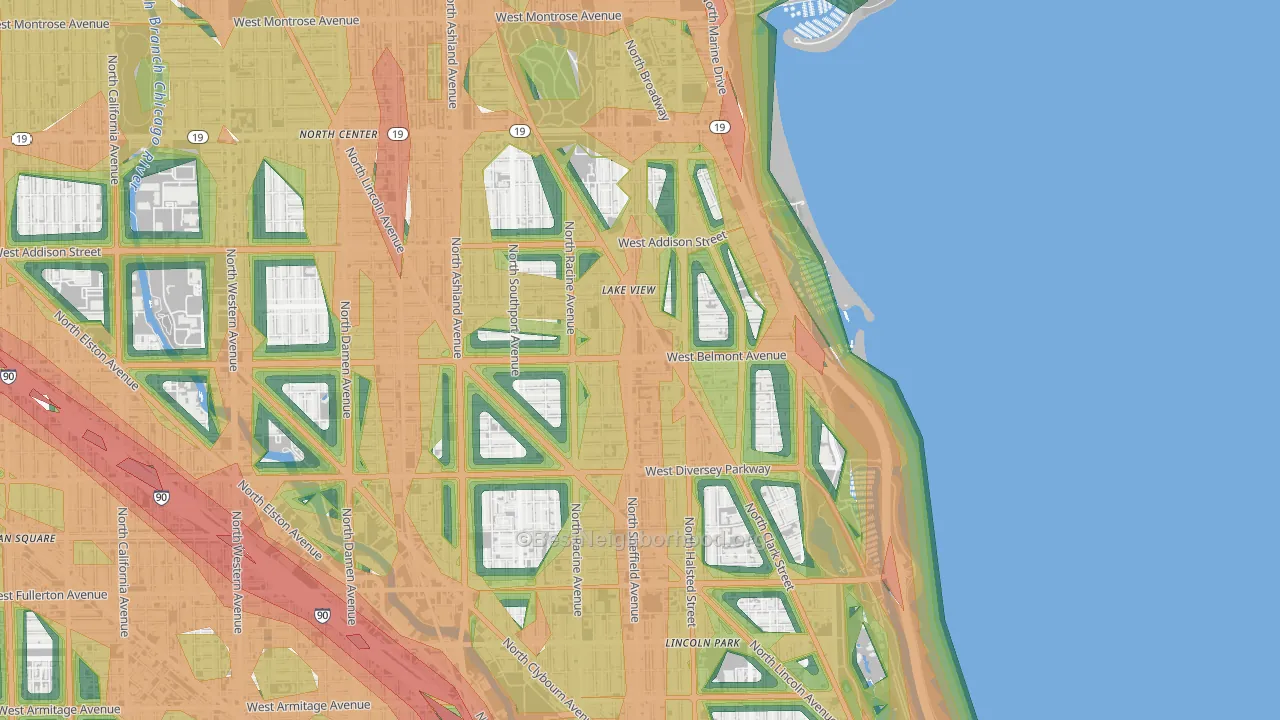 60657, IL Map of Noise Levels in 60657