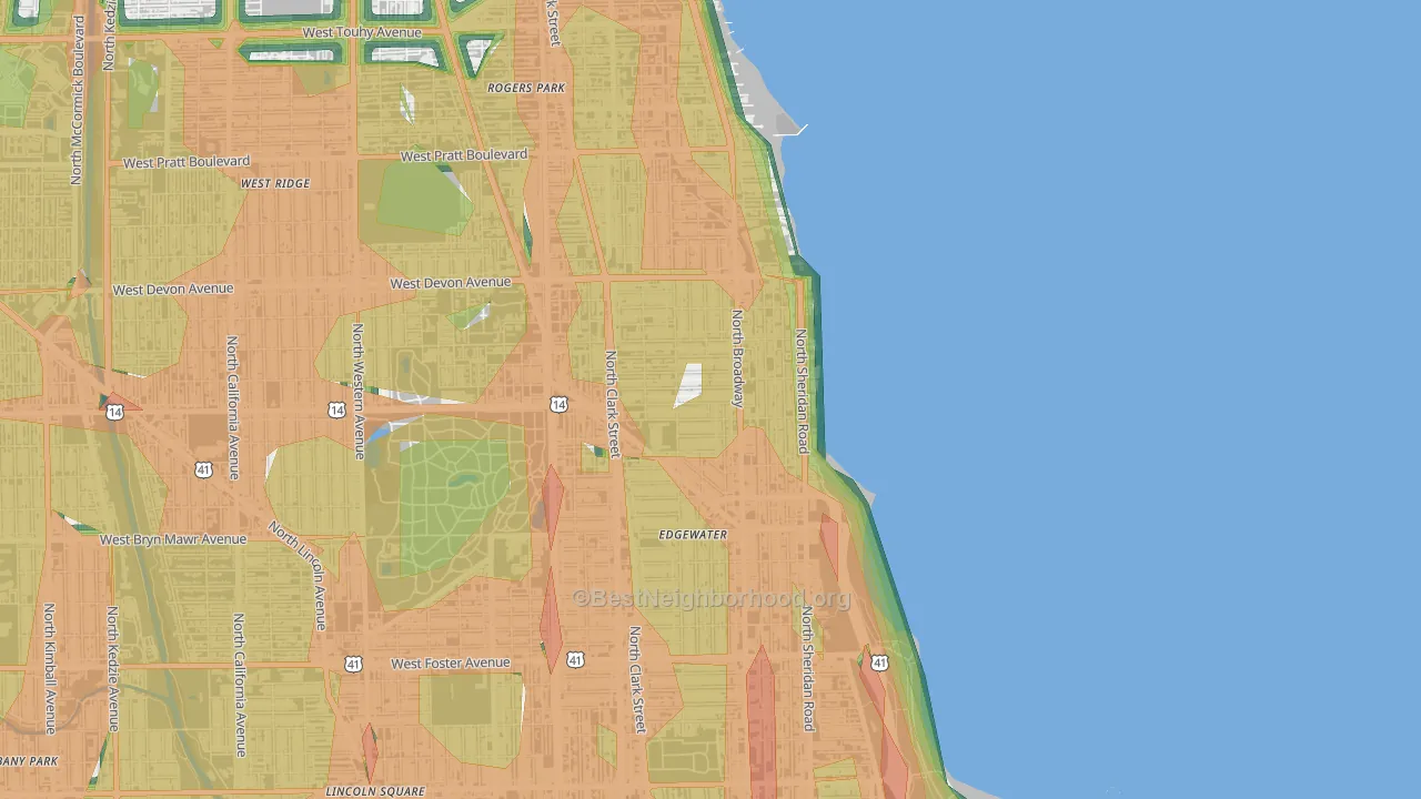 60660, IL Map of Noise Levels in 60660