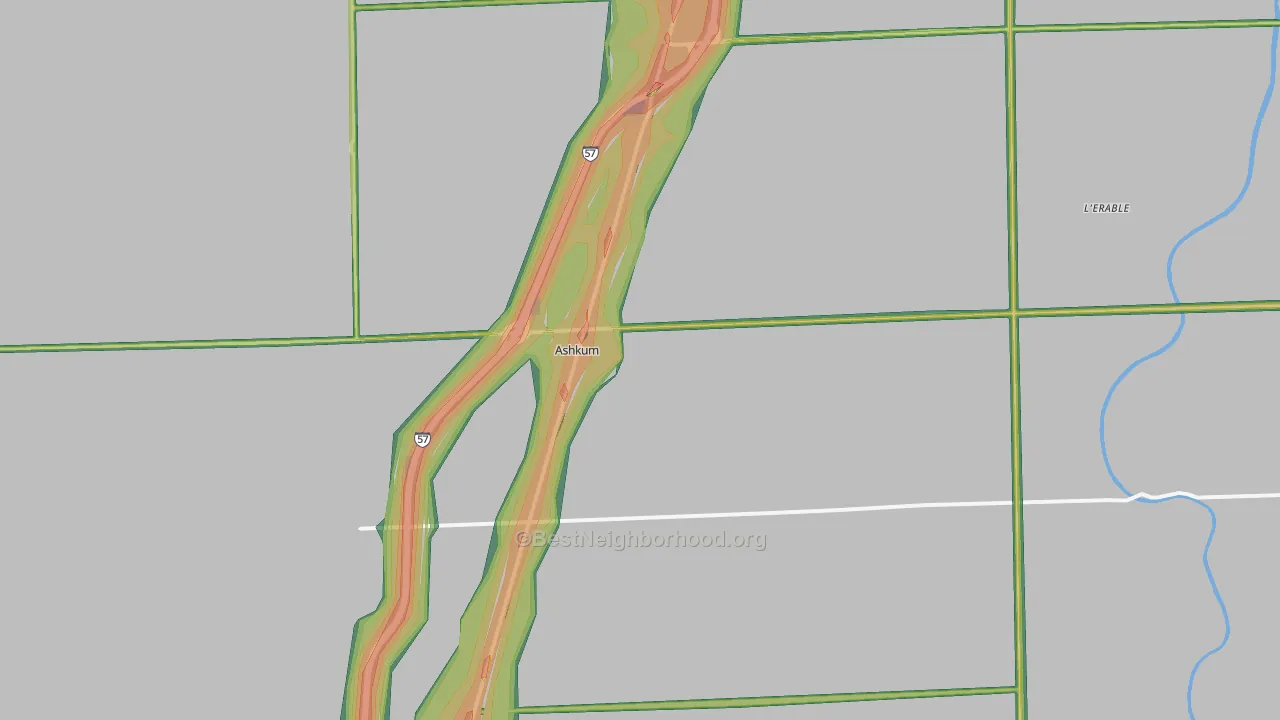 60911, IL Map of Noise Levels in 60911
