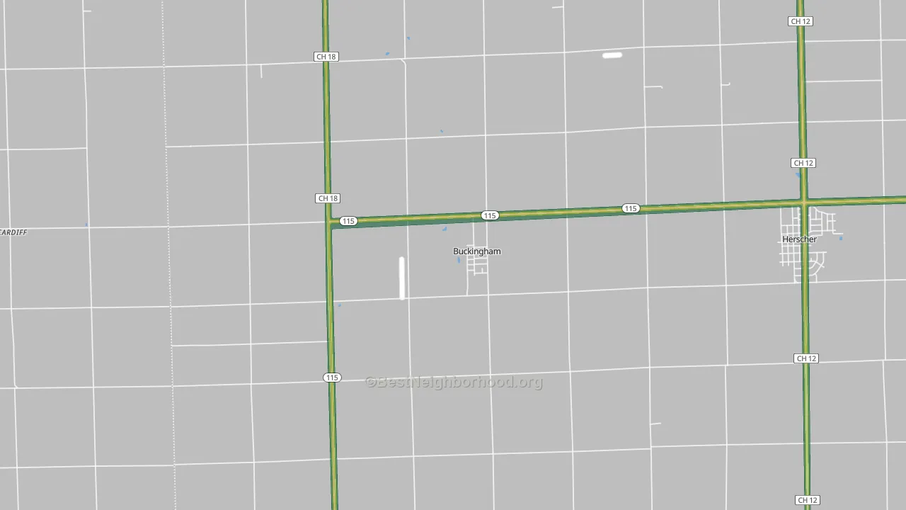 60917, IL Map of Noise Levels in 60917