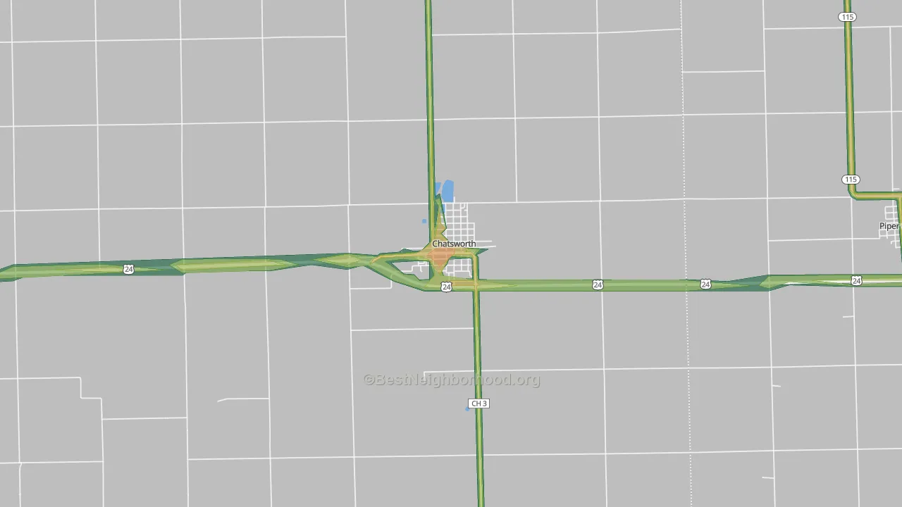 60921, IL Map of Noise Levels in 60921